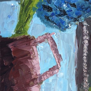 Blue Hydrangea Oil Painting