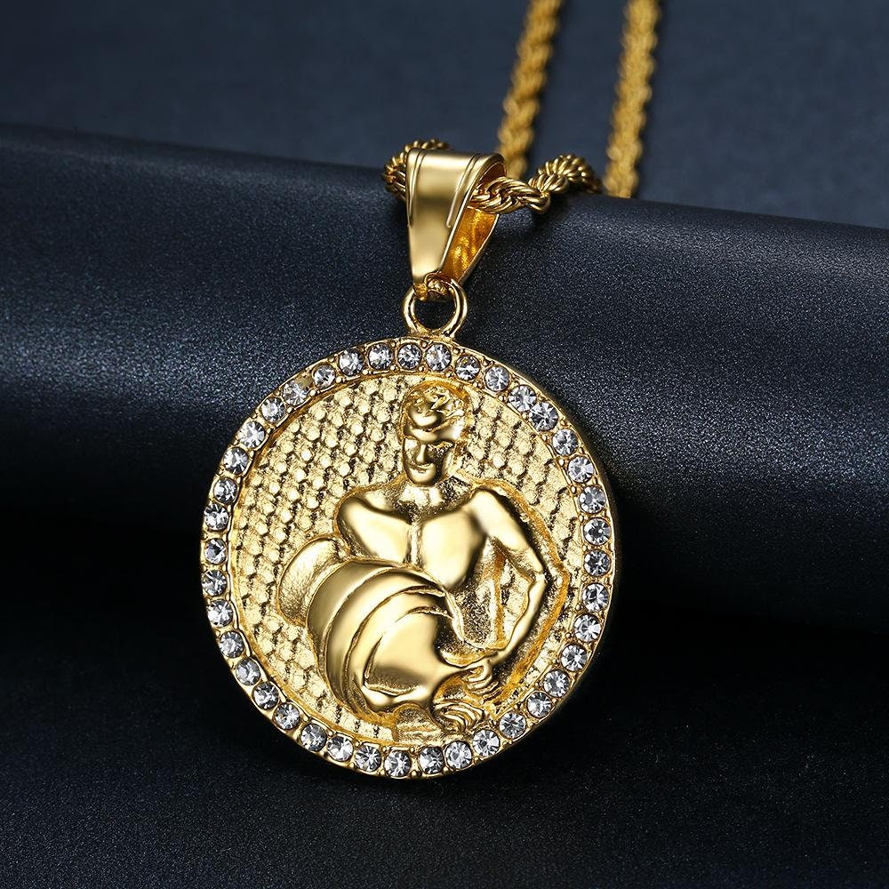 Aquarius necklace mens deals