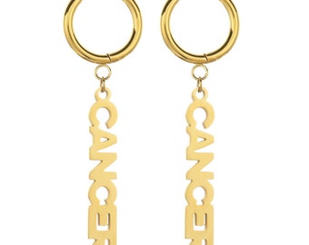 Cancer zodiac earrings gold dangle & drop drip astrology beautiful horoscope gifts lightweight star sign horoscope, constellations jewelry