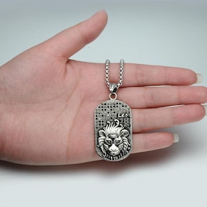 Mens Leo zodiac 3D astrology sign dog tag necklaces unique horoscope design great gifts for him