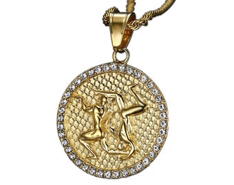 Gemini Mens Zodiac Necklace Astrology 