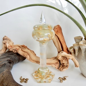 Jade Altar Jar, Gold Shrine Jar, Jade Altar Dish, Gold Altar Bottle, Shrine Box, Witch Box