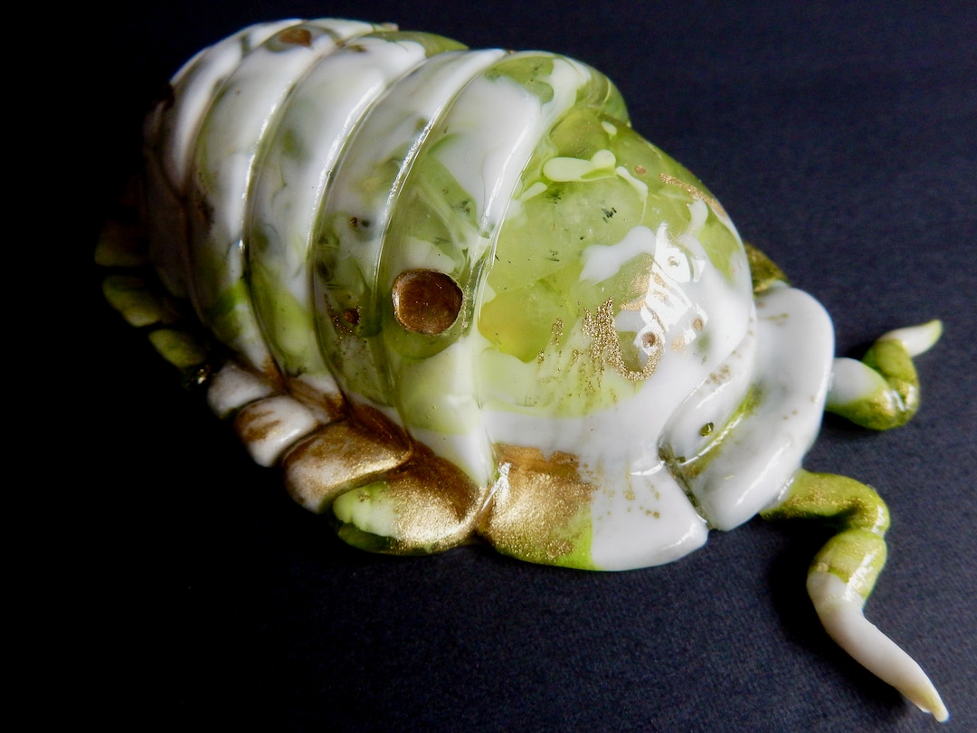 Prehnite Isopod Figurine, Pill Bug Art, Isopod Art, Isopod Sculpture ...
