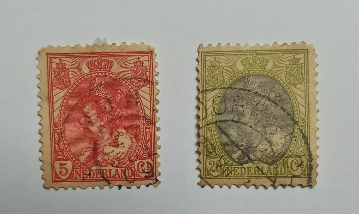 Rare Nederland 1899 5Cent Stamp & 20 Cents Netherlands Europe Etsy