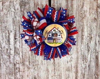 Patriotic Pixie Wreath, Independence Wreath, Fourth of July Wreath, Patriotic Decor