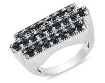 Swarovski Crystal Men's Ring in Platinum Bond