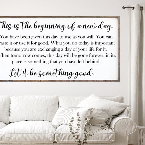 This is the Beginning of a New Day Wood Sign Living Room Wall Etsy