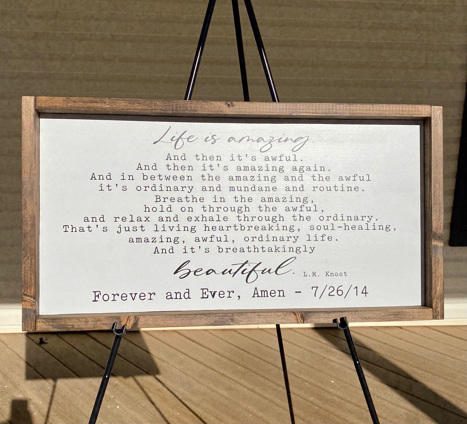 Life is Amazing Sign Life is Beautiful Sign LR Knost Quote Etsy