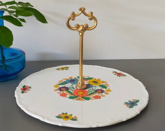 Vintage cake display/old cake server/Cake tray/vintage cheese dish/Retro Bavaria Royal Tettau porcelain dish