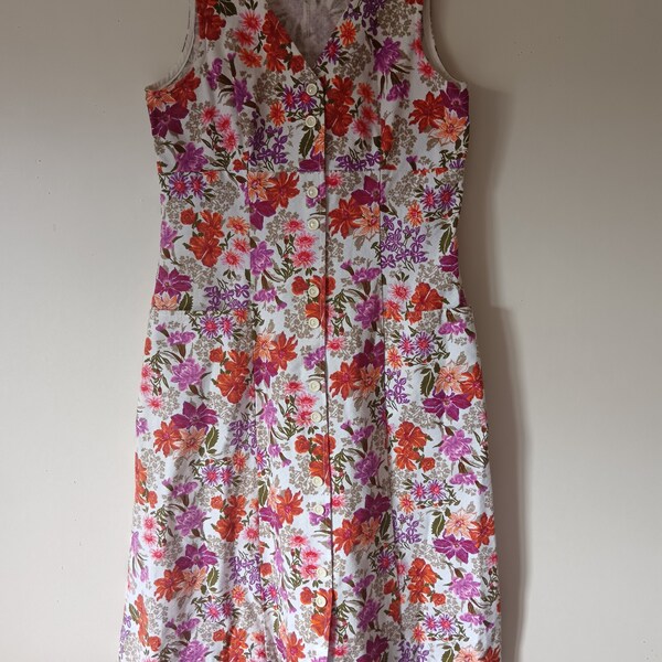 Robe à fleurs des années 60/robe printemps vintage/ robe été vintage/robe ancienne fleurie/robe française ancienne/robe en coton années 70