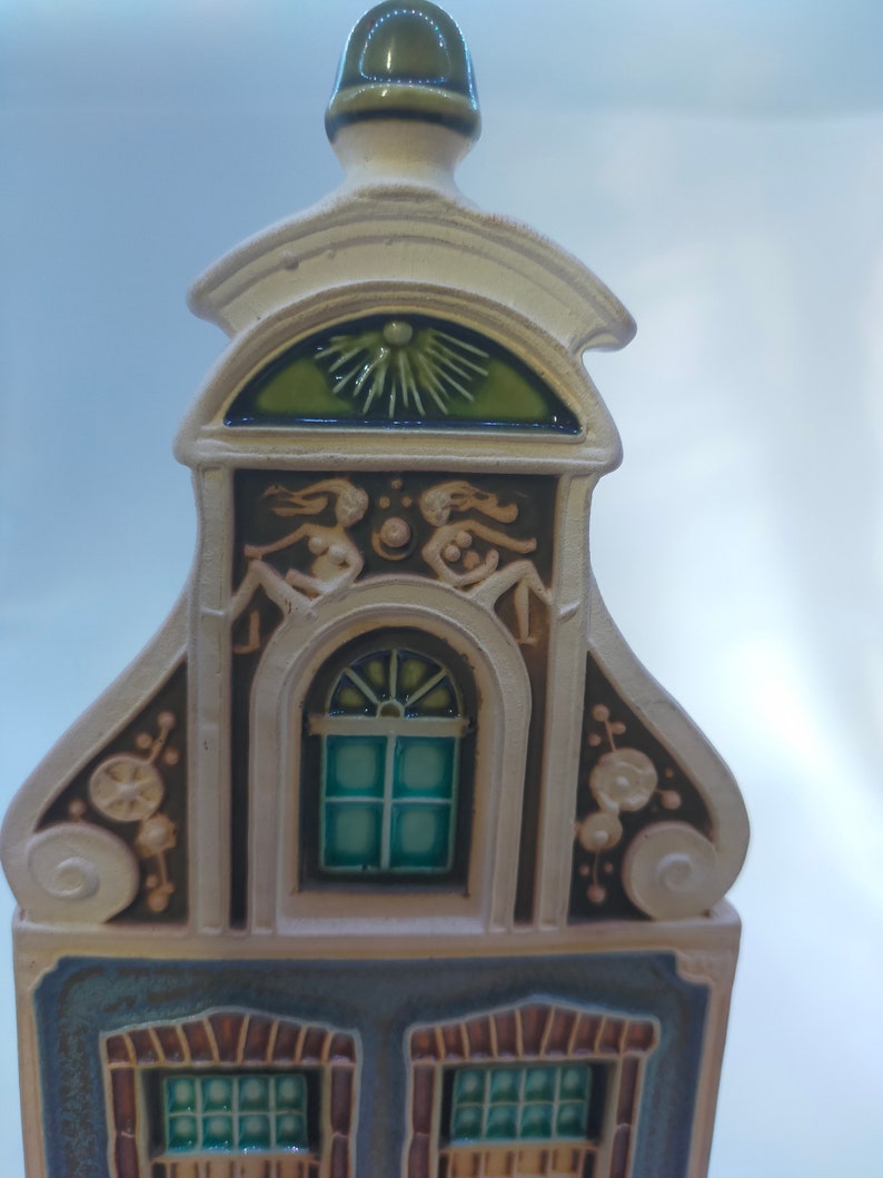 Vangeebergen ceramic/tile house shop building/pot house facade/tile building shape/vintage vase/art pottery/shop/facade/tile image 2