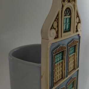 Vangeebergen ceramic/tile house shop building/pot house facade/tile building shape/vintage vase/art pottery/shop/facade/tile image 10