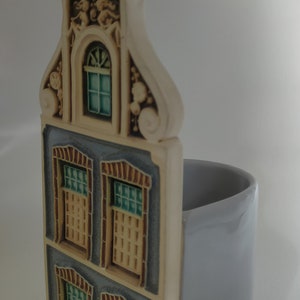 Vangeebergen ceramic/tile house shop building/pot house facade/tile building shape/vintage vase/art pottery/shop/facade/tile image 8