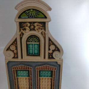 Vangeebergen ceramic/tile house shop building/pot house facade/tile building shape/vintage vase/art pottery/shop/facade/tile image 3