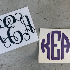 Personalized Custom Monogram Stickers for Laptops, Cars, Water Bottles, etc.!