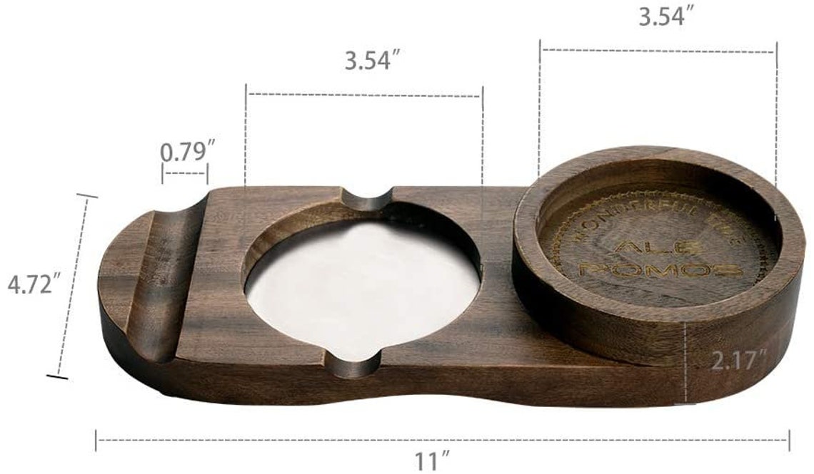 Wooden Cigar Ashtray Wood Solid Cigar Ashtray Whiskey Glass Etsy