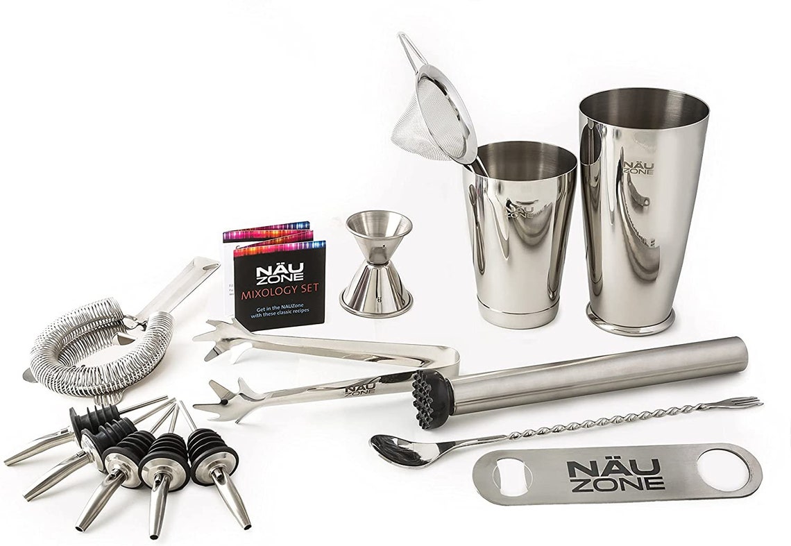 Bartending Kit Professional Stainless Steel Bartender Kit Etsy