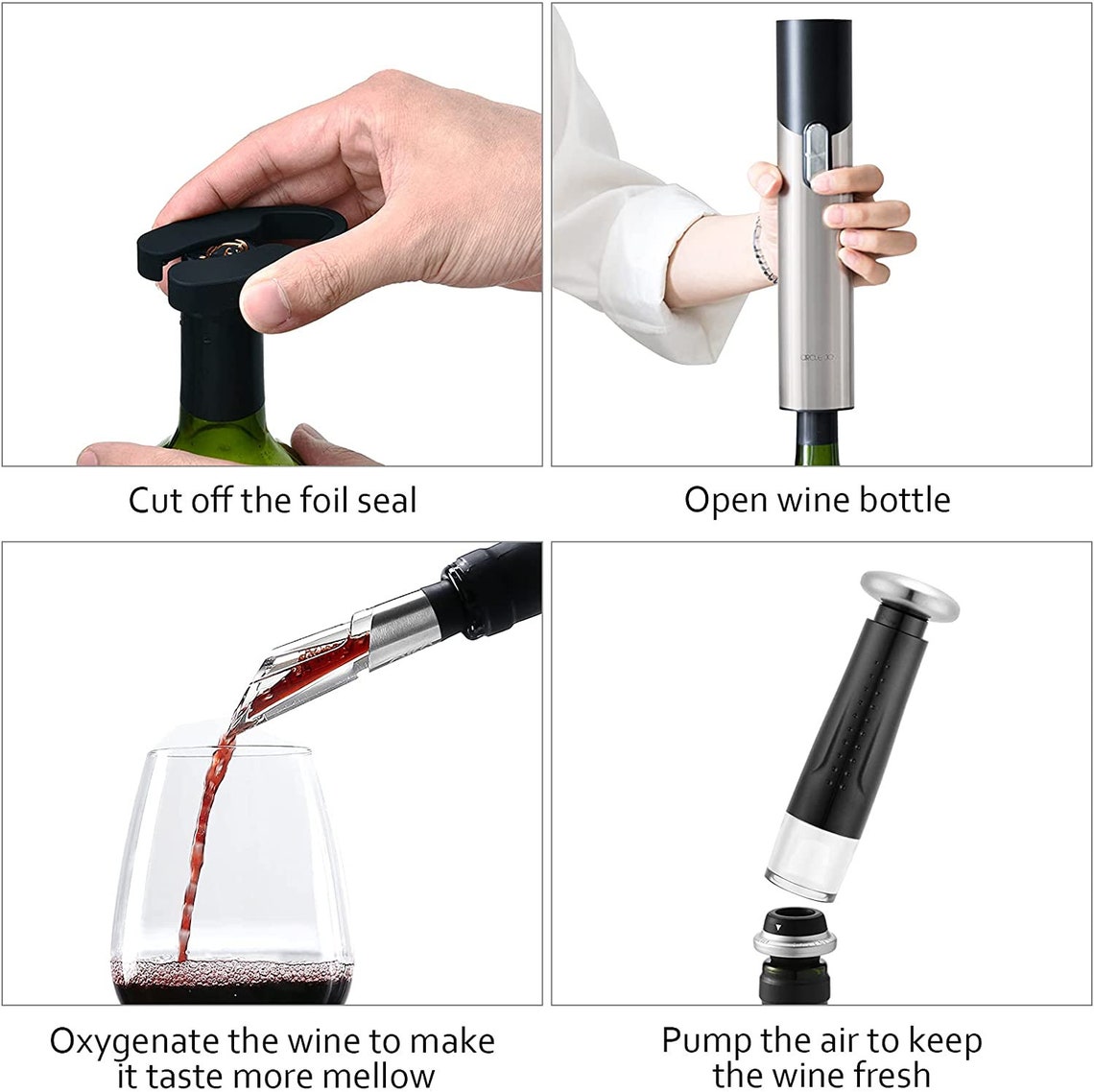CIRCLE JOY Electric Bottle Opener Set for Wine and Beer Etsy