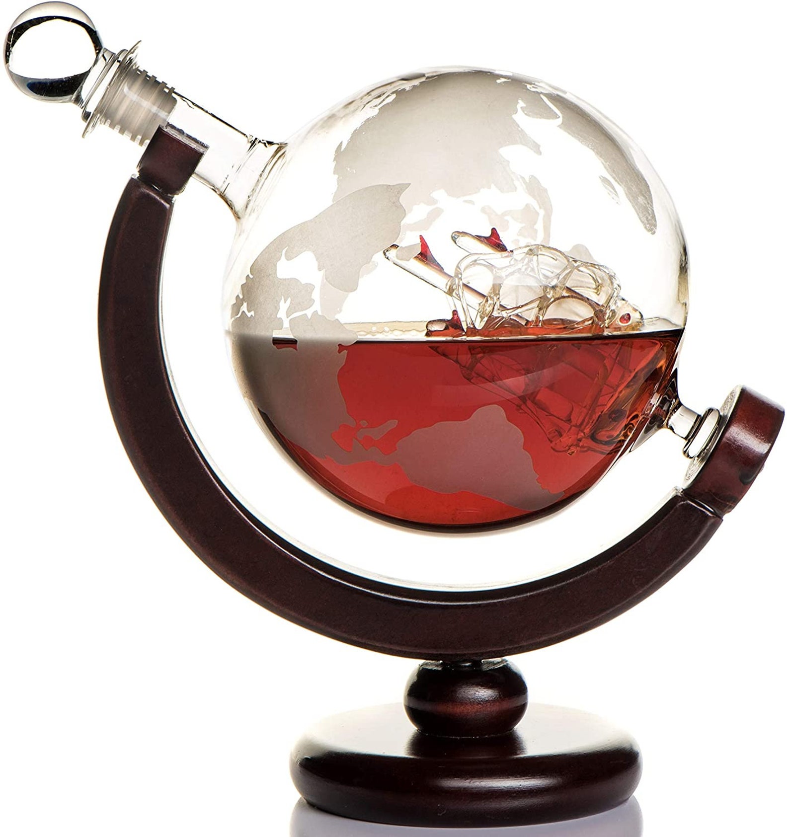 Whiskey Globe Decanter 28 Ounce Etched World Globe Decanter Etsy