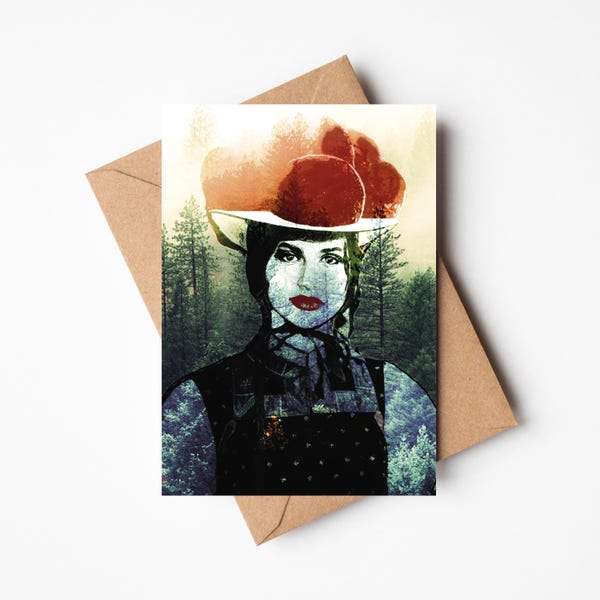 Double Exposure Black Forest Woman - Black Forest Map