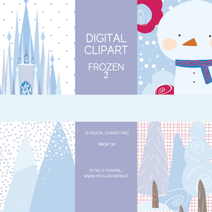 DIGITAL CLIPART: Frozen - decorative elements