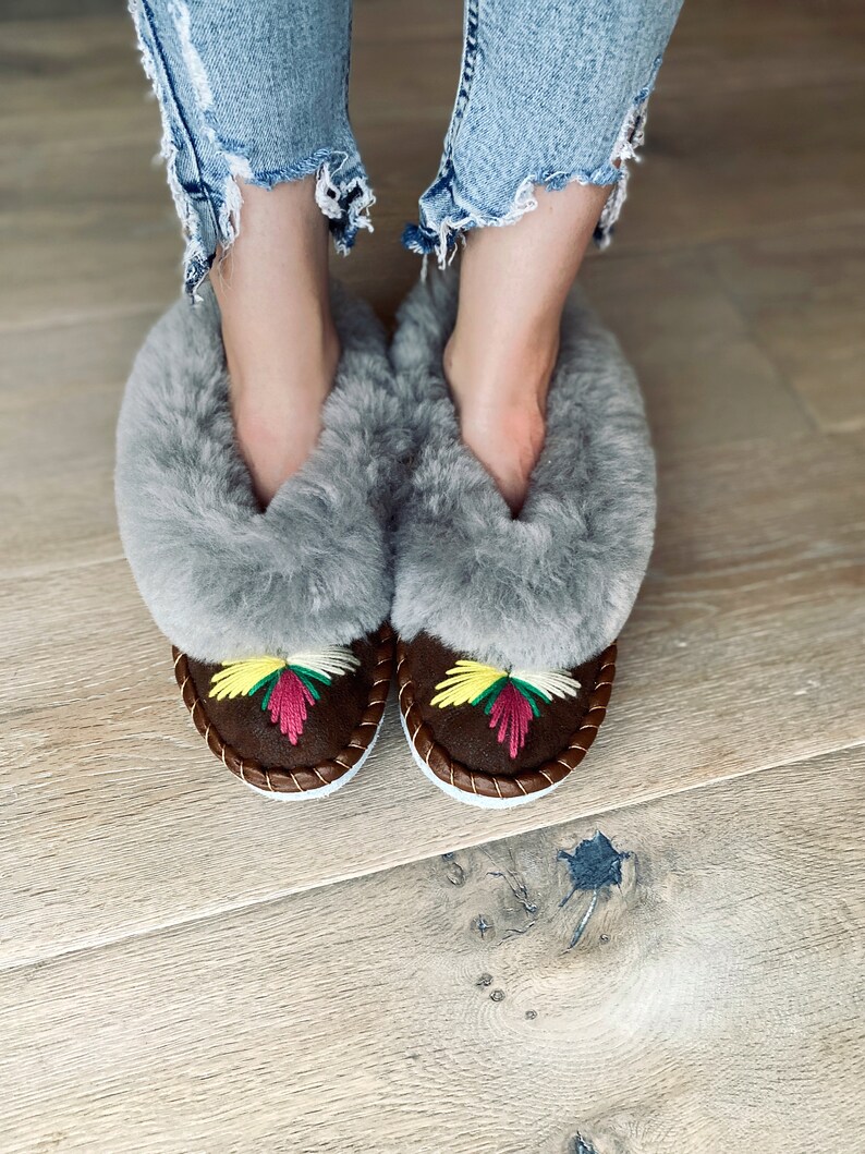 embroidered moccasin slippers