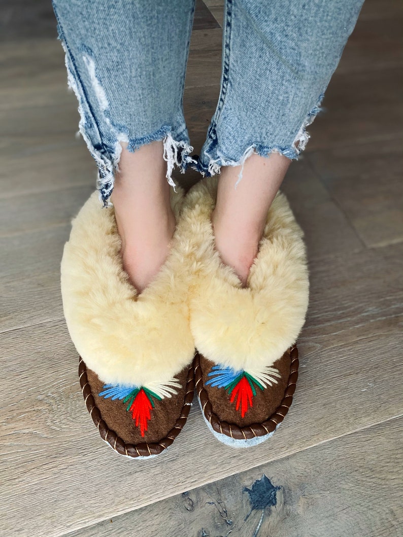 embroidered moccasin slippers