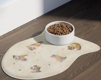 Ragdoll on Double Bowl Feeding Mat | Pet Placemat - 3 variations, SIGNE-collection