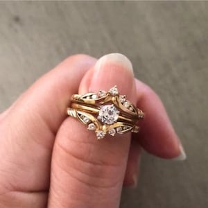 0.50Ct Round Cut Diamond 14K Yellow Gold Finish Wedding Enhancer Wrap Band Ring,Engagement Enhancer Guard Ring, Anniversary Ring For Women&#39;s