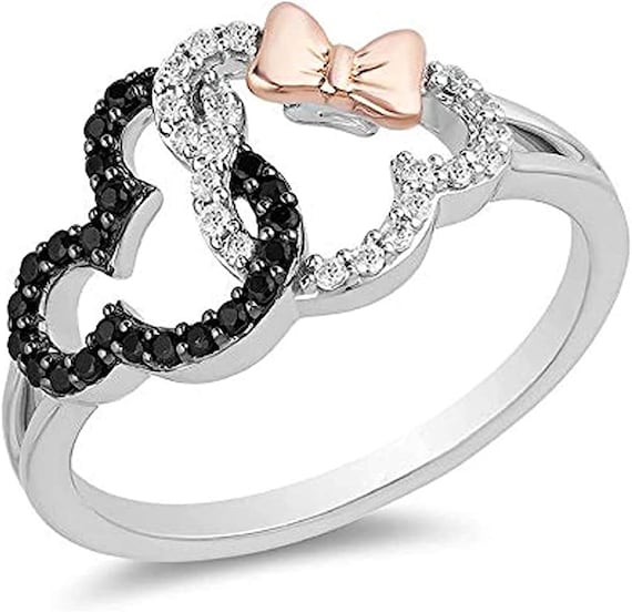 Anello di fidanzamento e matrimonio a forma di Topolino, in