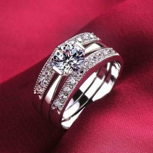 2.50Ct Round Cut Lab Created Diamond 14k White Gold Finish Enhancer Wrap,Engagement Enhancer Guard Ring, Mothers Day Gift Idea