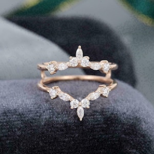 Pierścionek rocznicowy z diamentem o szlifie markizowym o masie 0,50 ct, wykonany z 14-karatowego różowego złota, z pasującą obrączką Enhancer Stacking, pierścionek zaręczynowy
