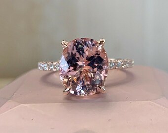 Slyq Jewelry Cocktail Oval Cut Morganite Style promise rings fashion rings size 11 Slyq Jewelry Cocktail Oval Cut Morganite Style promise rings fashion rings size 11