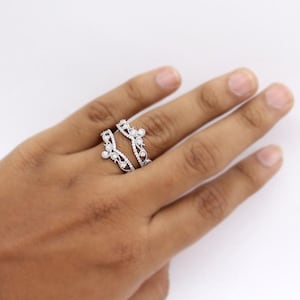 Wrap guard ring inspires elegance  1.50Ct Round Cut Diamond Enhancer Ring, 14K white gold plating. The beauty within every moment.