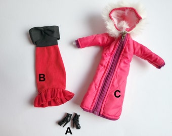 Ropa para muñecas Barbie abrigo con chaqueta con capucha para muñeca