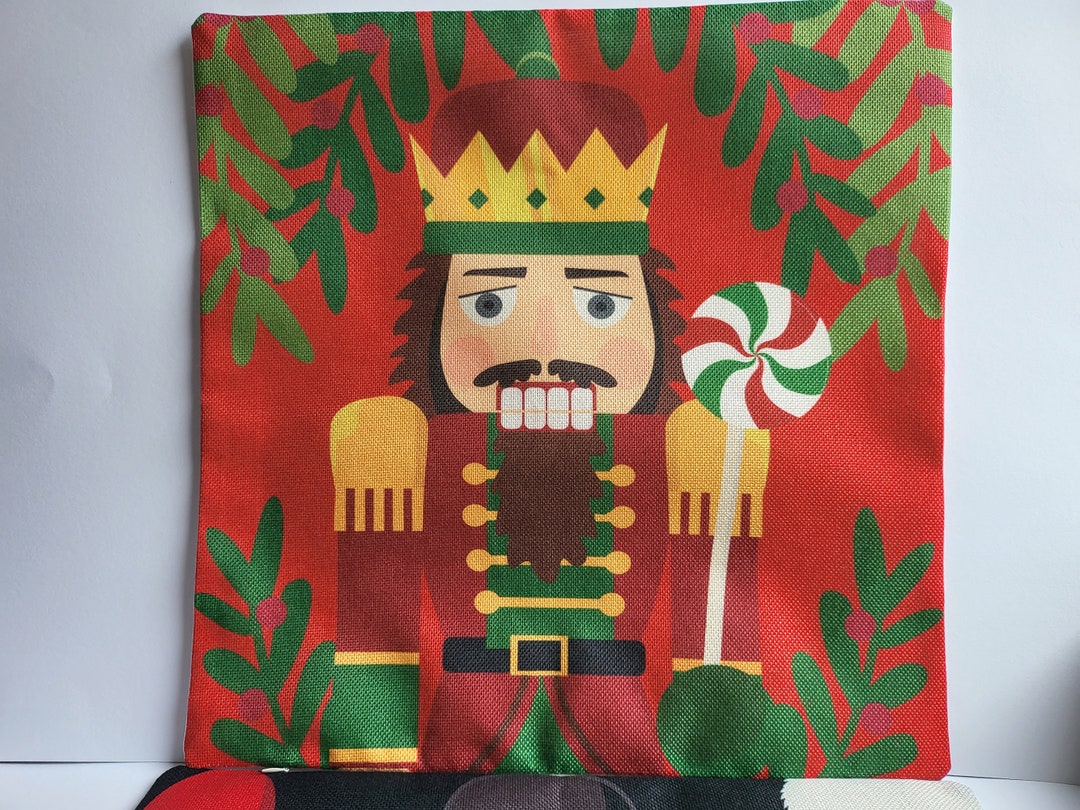 Nutcracker Cushion Cover Christmas Decoration Gift Christmas Tree Motif