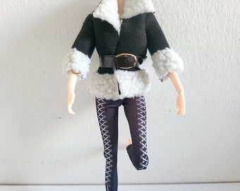 Barbie ropa chaqueta muñeca traje invierno chaqueta de cuero