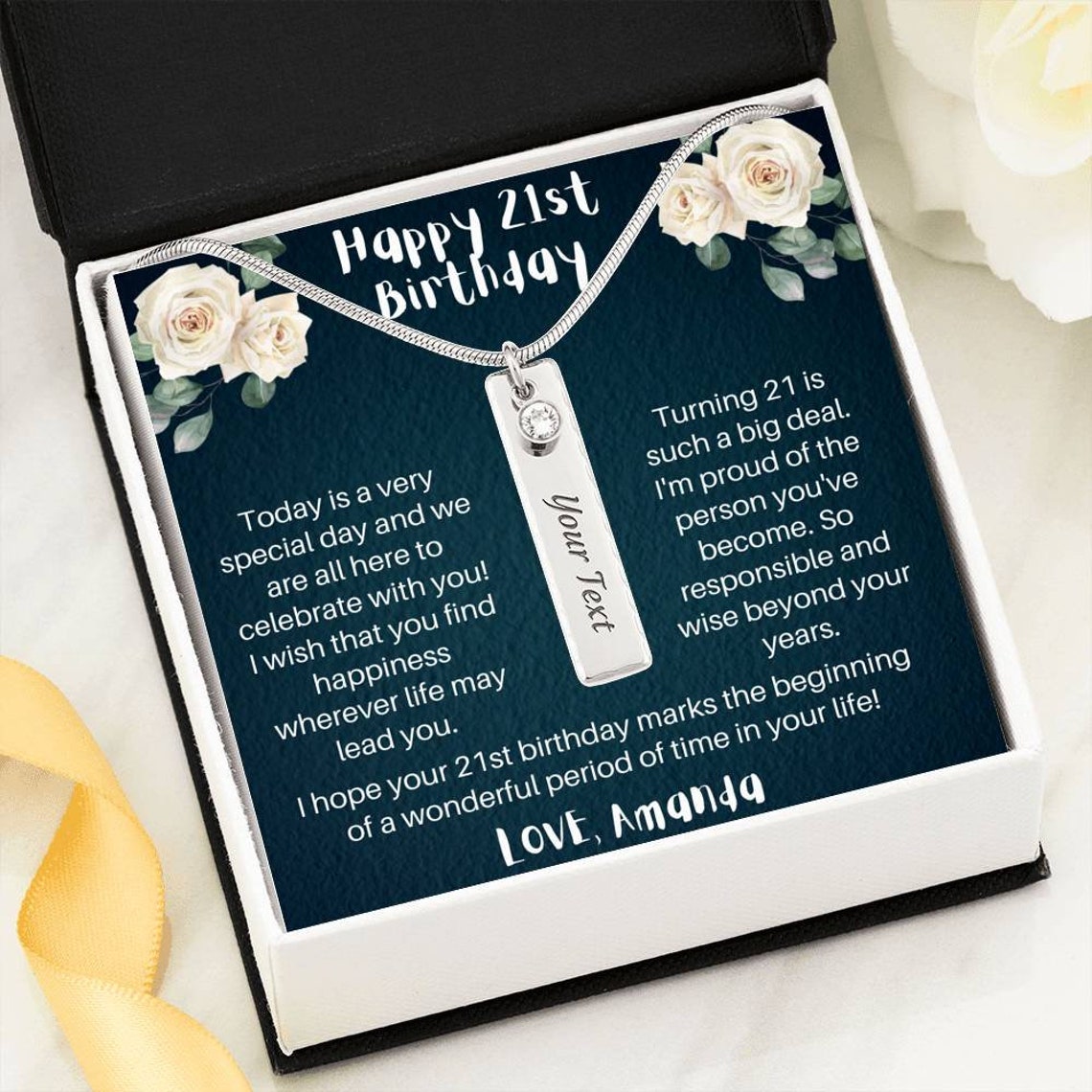 21st Birthday Gift Necklace Birthday Gift for Granddaughter  Etsy