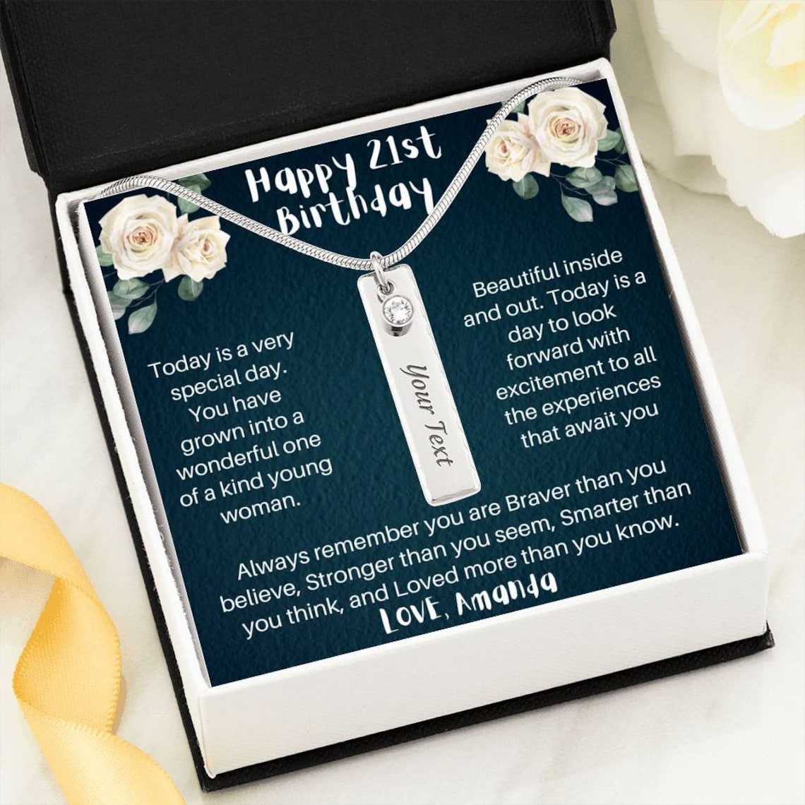 21st Birthday Gift Necklace Birthday Gift for Granddaughter Etsy