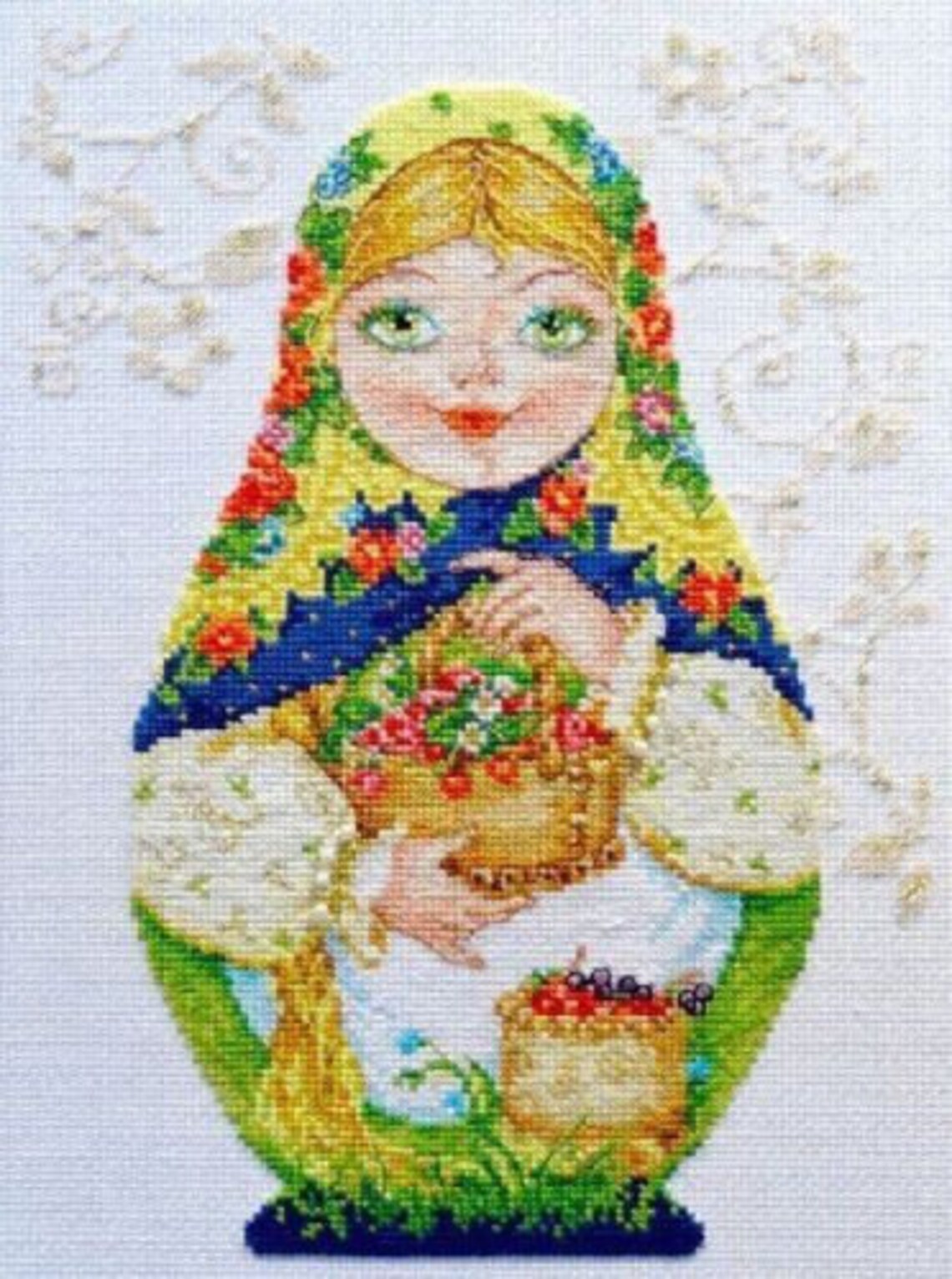 Counted Cross Stitch Kit ALISA Nesting Dolls. Summer red Etsy