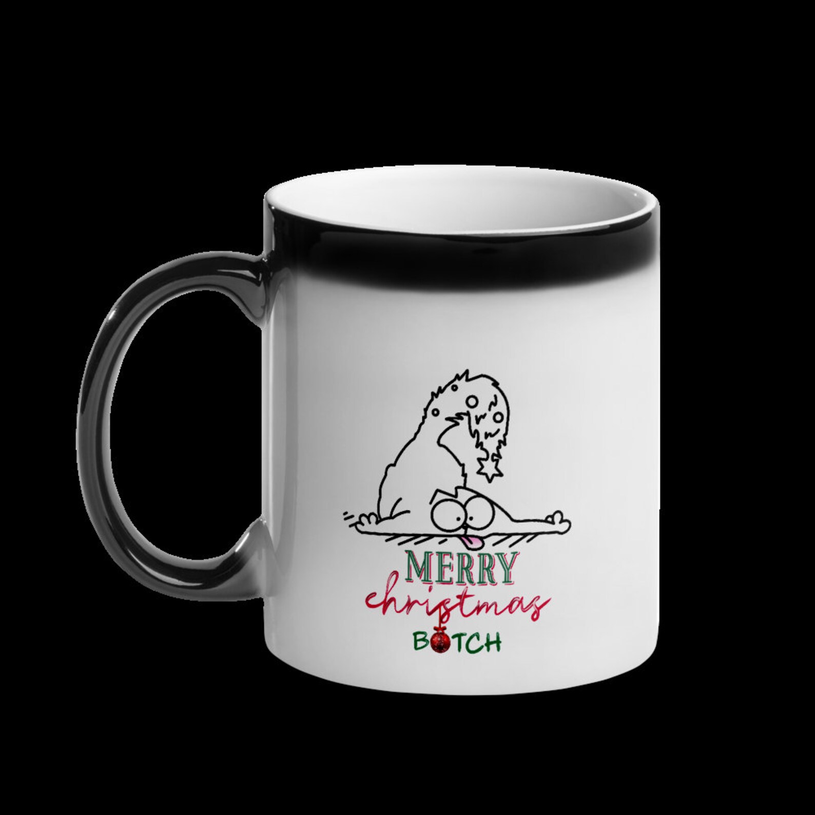 Merry Christmas Glossy Magic Mug Merry Christmas Mug Etsy
