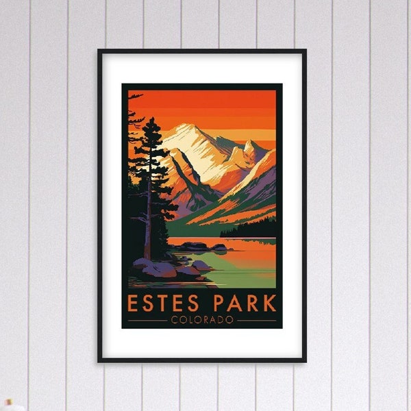 Estes Park, CO - Vintage Travel Poster - Digital Download