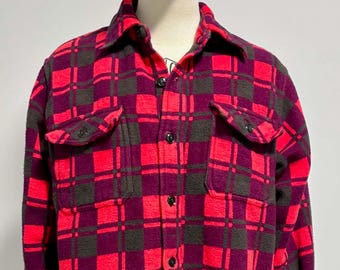 Men's 1970's Vintage CHAMPION Buffalo Plaid Button Up Flannel Shirt