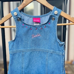 Y2K Barbie Denim Dress Vintage Toddler Girl Mattel Barbie Jean Dress Size 3X Etsy