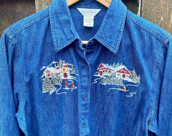 Holiday Denim Shirt - Etsy