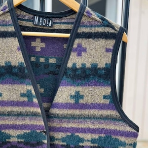 Vintage Handmade 70s Wool Alpaca Open Style Oversized Vest