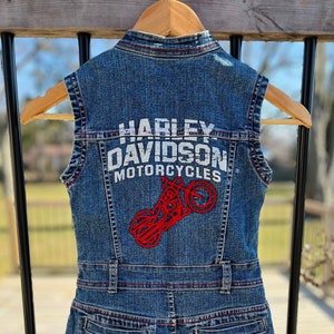 Harley Davidson Hoodie Button Jean Jacket Blue Pink Girls Size 4T