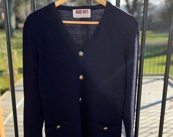 Women's Vintage MARNI KNITS Navy Blue Cardigan Sweater