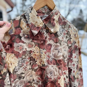 Women&#39;s Vintage DALIA Floral Silk Blouse Size Small