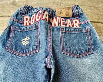 Boys Vintage ROCAWEAR Jeans, Retro Roca Wear Denim Pants Size 3T